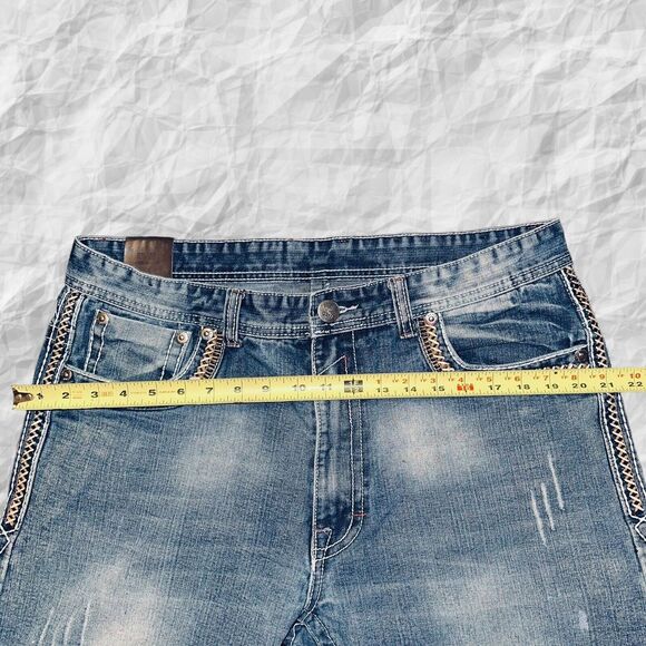 GS 115 Mens Size 36X33(actual Inseam 31) Bruce Slim Fit Thick Stitched Blue Jean - Picture 10 of 12